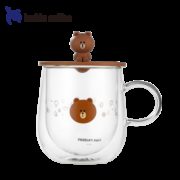 Luckin Coffee 瑞幸咖啡 LINE FRIENDS系列 双层玻璃杯 330ml