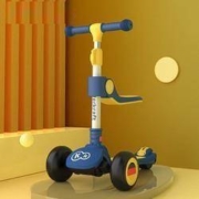 KinderKraft 滑板车儿童三轮折叠 卡塞尔蓝