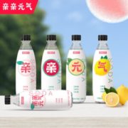 0脂0卡！亲亲元气 无糖苏打水无能量气泡水 蜜桃味 500ml*12瓶