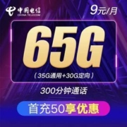 中国电信 魅影卡升级版（35G通用+30G定向，300分钟）