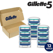 亚马逊销冠！12支装 Gillette吉列 男士 锋隐5 剃须刀刀头