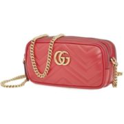 GUCCI 古驰  GG Marmont 女士红色链条包