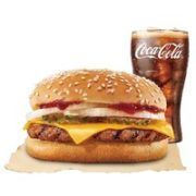 百亿补贴！ BURGER KING 汉堡王 1层芝牛肉堡单人餐 单次兑换券