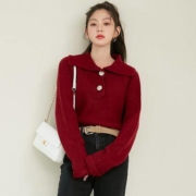 聚划算百亿补贴：HSTYLE 韩都衣舍 LU8653 女士荷叶领毛衣