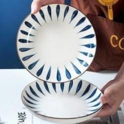 豪然 景德镇日式圆盘 2个装 7英寸