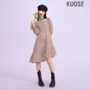 阔色 KSB2007034 女士法式方领连衣裙
