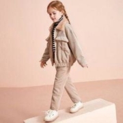 17日10点：ASK junior 女童 夹棉保暖外套加绒裤子两件套