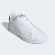 成人可穿！Adidas ADVANTAGE 童款小白鞋 绿尾