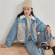 韩都衣舍 TK008190003 女士牛仔粗花呢棉服