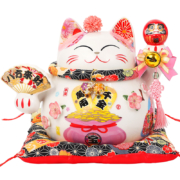 sanstyle 上善若水 陶瓷招财猫摆件 20*18*20cm