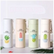 小竹峰 萌萌兔玻璃水杯 320ml 颜色随机