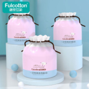 棉柔世家 Fulcotton 一次性洗脸巾  加厚珍珠纹  洗面巾 55抽*3卷装