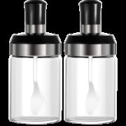夸克 勺盖一体家用玻璃调料瓶 350ml*3 送辨识贴