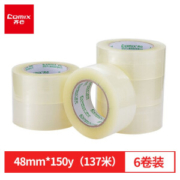 Comix 齐心 JP4815-6 高透明胶带 宽48mm*长137米/卷 6卷装 *3件