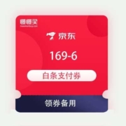 领券备用：京东 169-6 白条支付券
