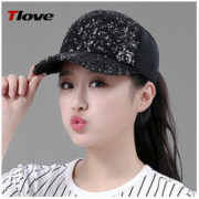 tlove T8609 情侣款亮片鸭舌帽
