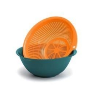 生活谷 双层塑料沥水洗菜盆 小号两件套