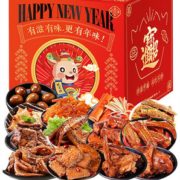 鹿小七 年味肉食香辣零食大礼包共30包