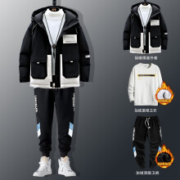 J-VAN  新品3件套装  22黑色棉服+加绒卫衣+裤子