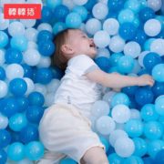 送收纳网兜！BabyBBZ 棒棒猪 宝宝围栏海洋球 天空蓝 100个