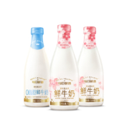 每日鲜语 樱花限定 低温全脂鲜牛奶 1L*3瓶+250ml*3瓶
