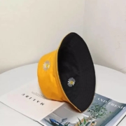 HXUN  小雏菊双面盆帽   双面可戴  黑黄