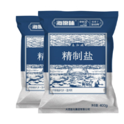 海湾 家用海盐 无碘 食用盐400g*6袋装