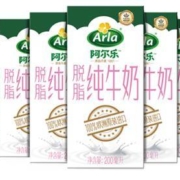 Arla阿尔乐 脱脂纯牛奶 200ml*24整箱*2件
