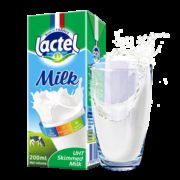 lactel 兰特 欧洲进口 脱脂纯牛奶200ml*6盒