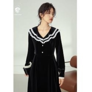 范思蓝恩 Z204394 女士金丝绒连衣裙