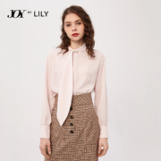 聚划算百亿补贴：LILY 女装 飘带领长袖 雪纺衬衫
