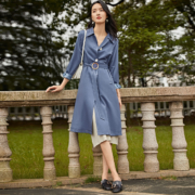 聚划算百亿补贴：对白 ADF014 女装法式收腰风衣外套