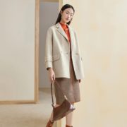 3COLOUR 三彩 女式 羊毛 双面呢大衣