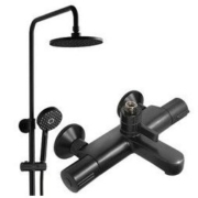 KOHLER 科勒 K-28655T-9-2BL 新秀黑咖恒温三出水花洒