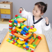 儿童积木兼容乐高颗粒拼装滑道益智玩具