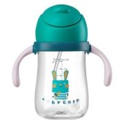 防呛防漏 ！babycare 婴儿吸管杯 240ml（赠棉柔巾）