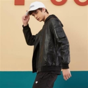 美特斯邦威 635W9117 男士PU皮夹克外套