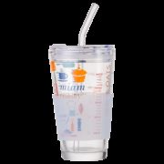 Lufofox 玻璃 吸管杯 450ml 无杯套