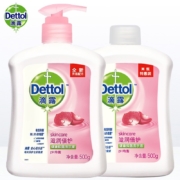 滴露Dettol 健康抑菌洗手液滋润倍护500g+500g瓶装补充液 *2件