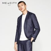 简单大方！ME&CITY  男士纯棉休闲牛仔西装
