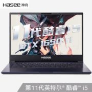 PLUS会员！ Hasee 神舟 战神 S7-2021S5 14英寸笔记本电脑（i5-1135G7、16GB、512GB、GTX1650Ti、72%NTSC）