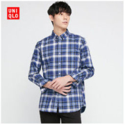 UNIQLO 优衣库 436431 男装优质长绒棉格子衬衫