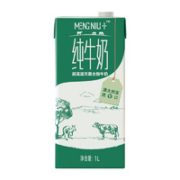 奶味醇正！MENGNIU 蒙牛 全脂纯牛奶 1L