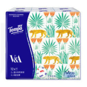 Tempo 得宝 艺术系列 丛林栖息印花手帕纸 蓝风铃香 4层7张*12包*2