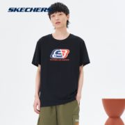 舒适休闲！Skechers 斯凯奇L121U173 男女同款短袖T恤