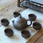 白 菜价！淘奔瓷 紫砂茶具 1壶6杯