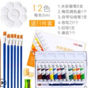 deli 得力 73859 水粉颜料 12色 送11件套