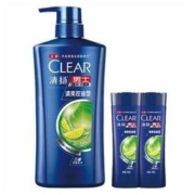 清扬(CLEAR)男士去屑洗发水清爽控油型500g 100g*2横扫头屑 青柠净爽呵护头皮