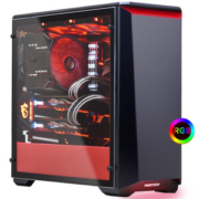 PHANTEKS 追风者 416PTG 钢化玻璃RGB版 ATX机箱 黑红色