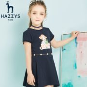 弹力舒适！HAZZYS 哈吉斯 女童夏季时尚连衣裙
